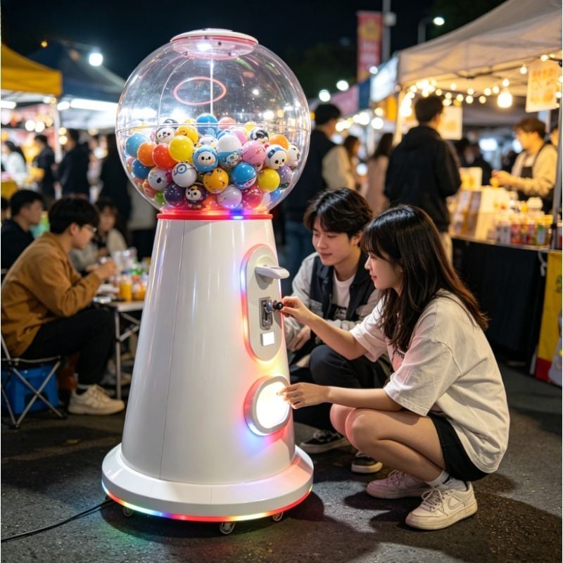Arcade Vending Machines - カスタマイズ可能なコイン式アーケードガチャガチャ自動販売機、大型75mm 100mmトスボールカプセルトイディスペンサー