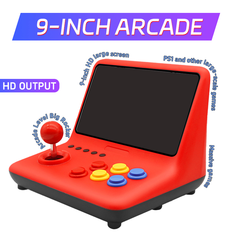 Arcade Vibes - Coopreme A12 9インチIPS大画面アーケードゲーム機、5000ゲーム搭載、ダブルジョイスティック、デスクトップGBA小型ゲーム機