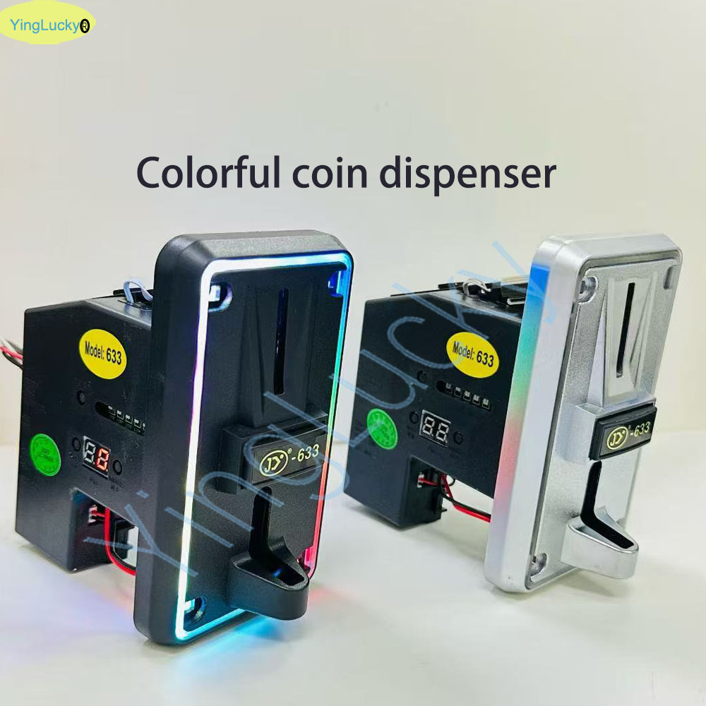 Arcade Games Vending - カラフルなLEDマルチコインアクセプターコインセレクター、ユーロ、ペソ、クレジットカード対応、アーケード、自動販売機、ガシャポン、ミニクレーンゲーム用。 JY633