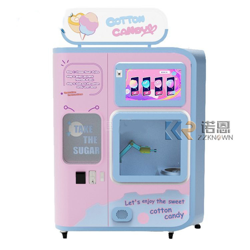 Commercial Vending Machine - 工場直販高品質業務用最新カラフルクラウドロールピンクフロスフラワー自動綿菓子製造販売機