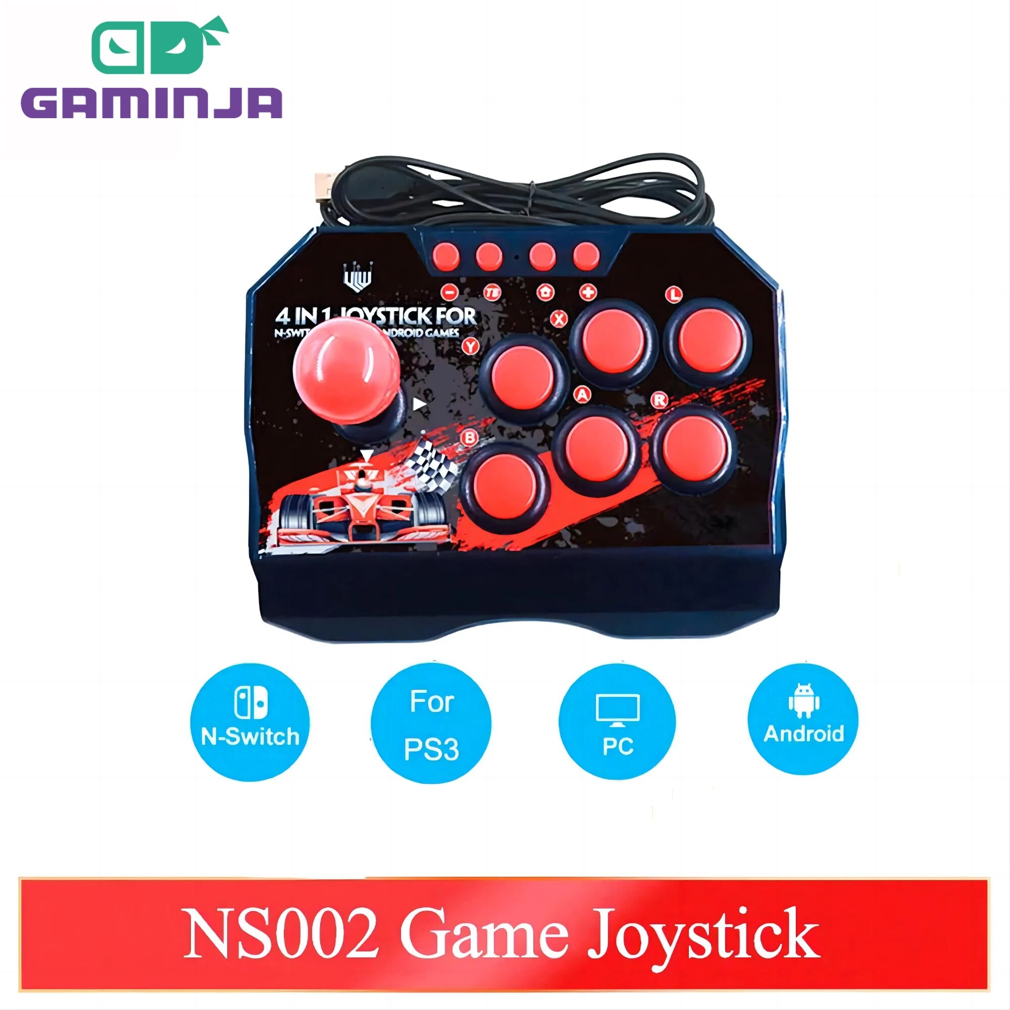 Arcade Vibes - Gaminja ns002 4 in 1レトロなアーケードコンソールゲームジョイスティックロッカー戦闘コントローラー任天堂スイッチps3 pc