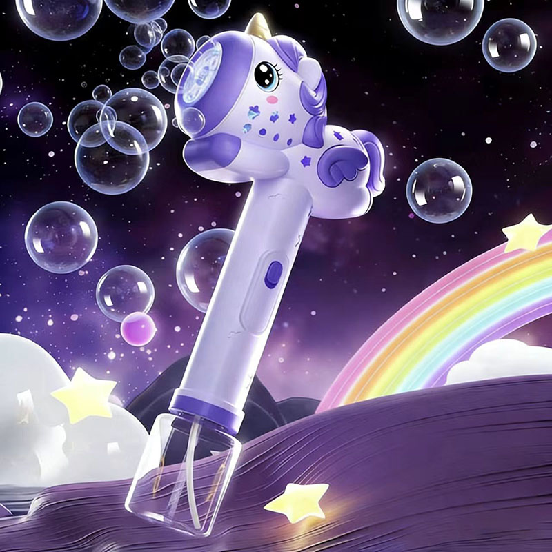 新しいユニコーン電動バブルガン自動石鹸泡発生器ライト付き夏の - Bubble Gum Machine のレビューと価格