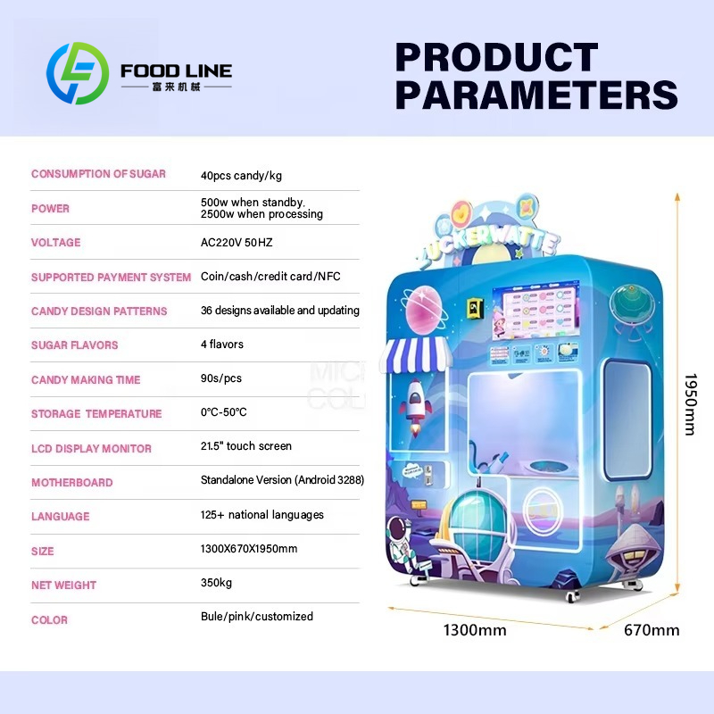 カスタマイズ可能な綿菓子自動販売機、ロボット式電動綿菓子製造 - Bill Acceptor Vending のレビューと価格